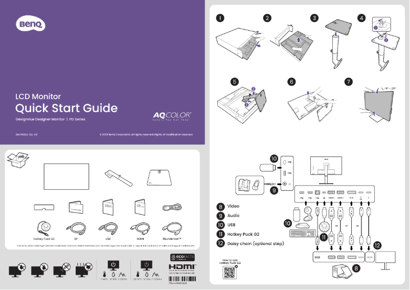Página 1 del manual Guía de inicio rápido BenQ PD3225U