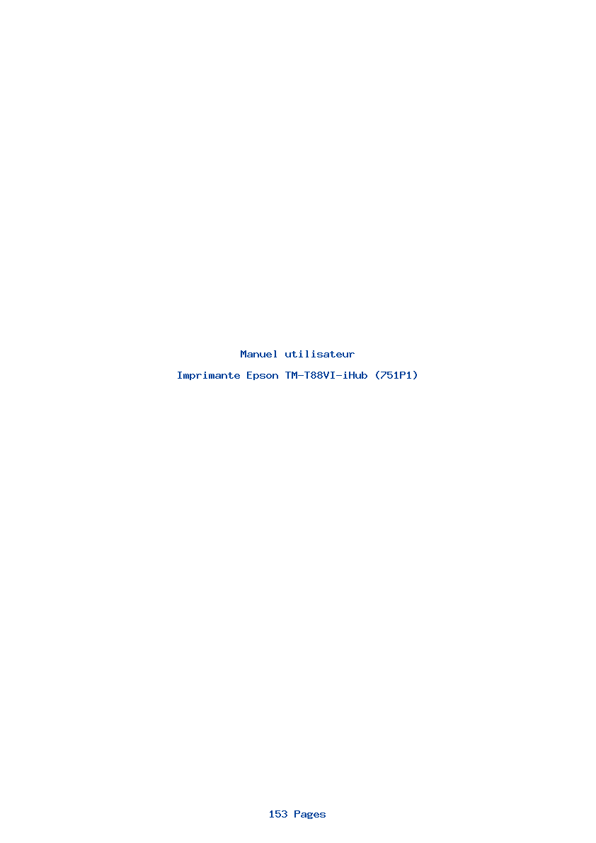 Page 1 de la notice Manuel utilisateur Epson TM-T88VI-iHub (751P1)