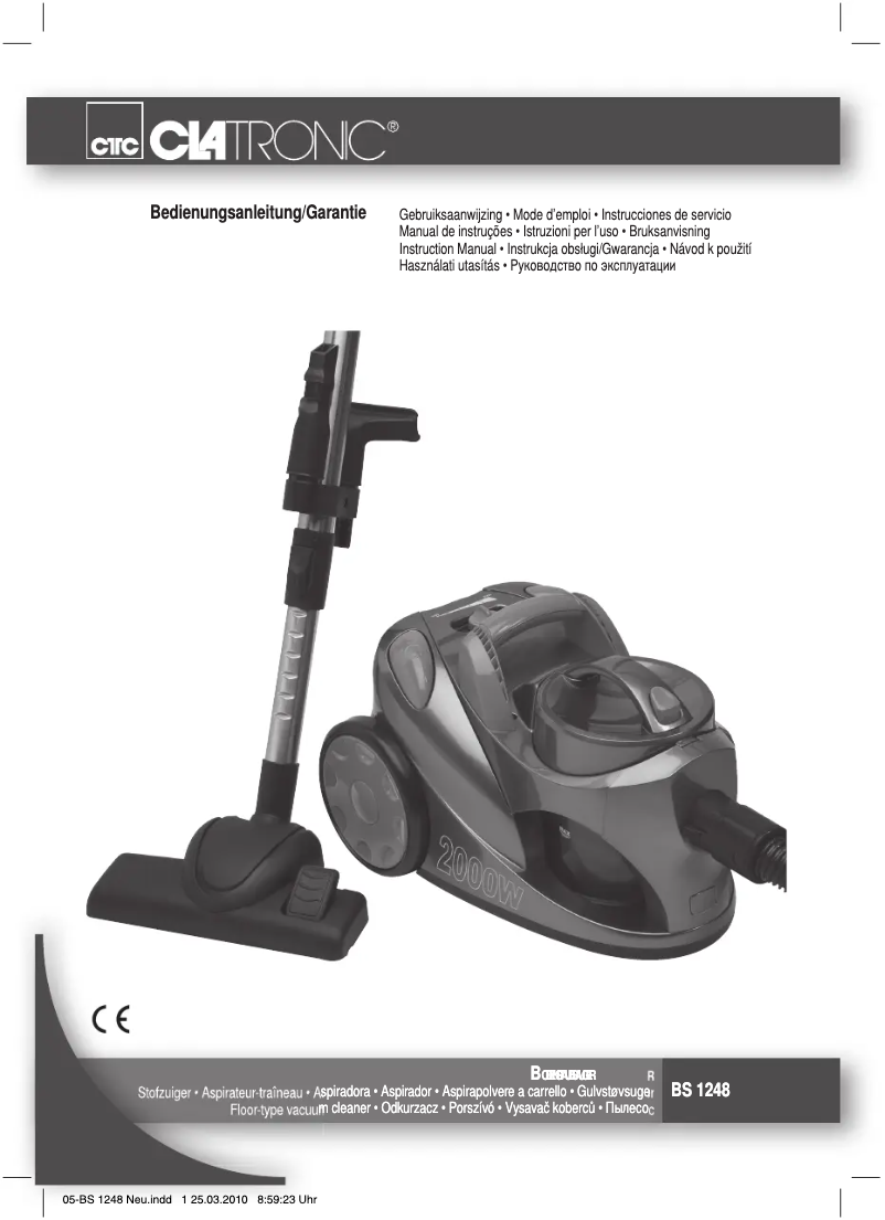 Page 1 de la notice Manuel utilisateur Clatronic BS 1248