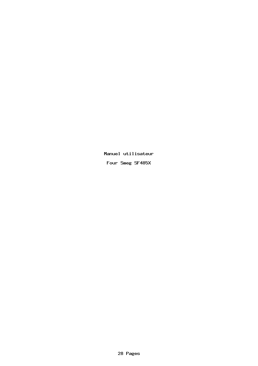 Page 1 de la notice Manuel utilisateur Smeg SF485X