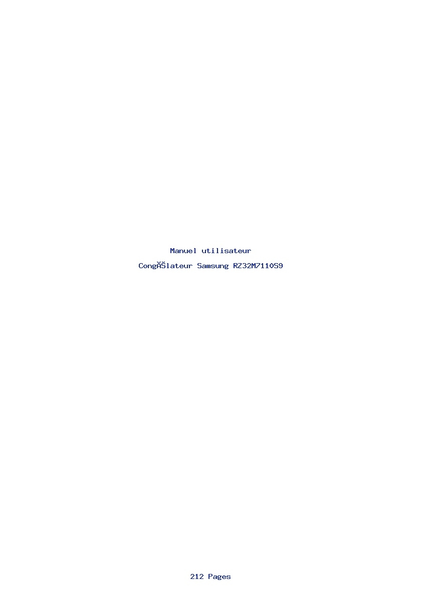 Page 1 de la notice Manuel utilisateur Samsung RZ32M7110S9