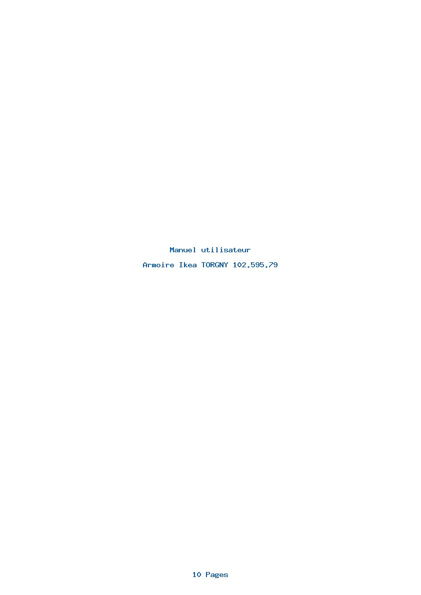 Page 1 de la notice Manuel utilisateur Ikea TORGNY 102.595.79