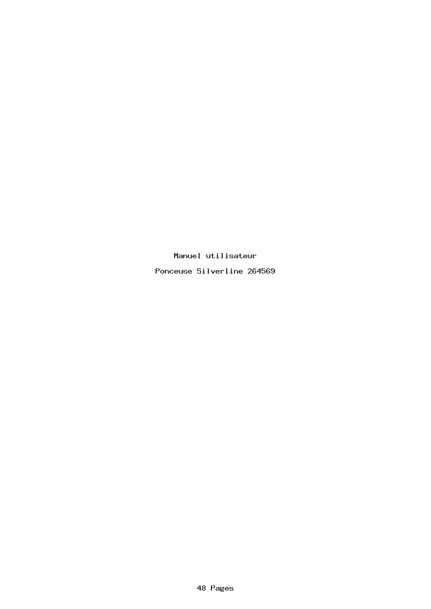Page 1 de la notice Manuel utilisateur Silverline 264569