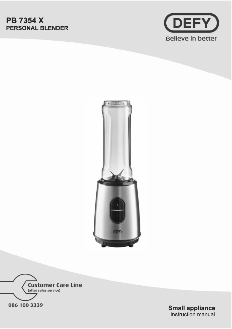 Page 1 de la notice Manuel utilisateur Defy PB 7680 SS
