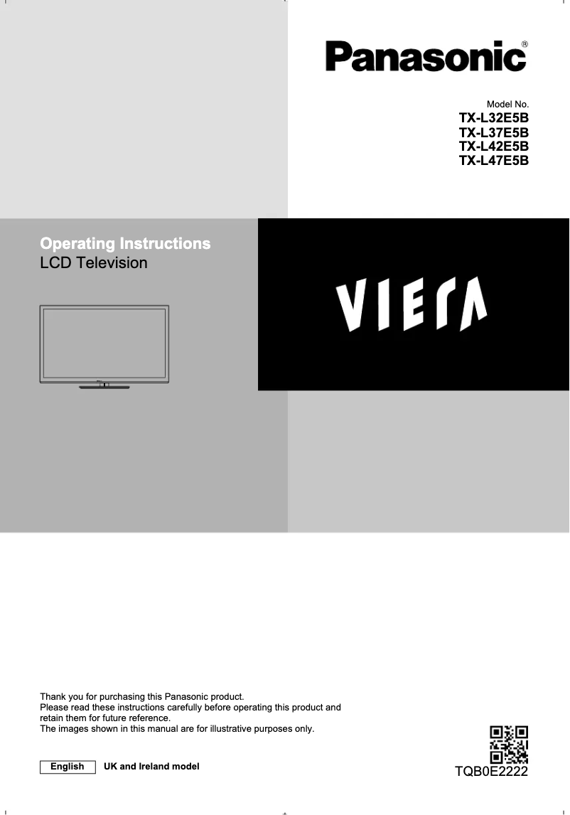 Page 1 of the manual User Manual Panasonic Viera TX-L32E5