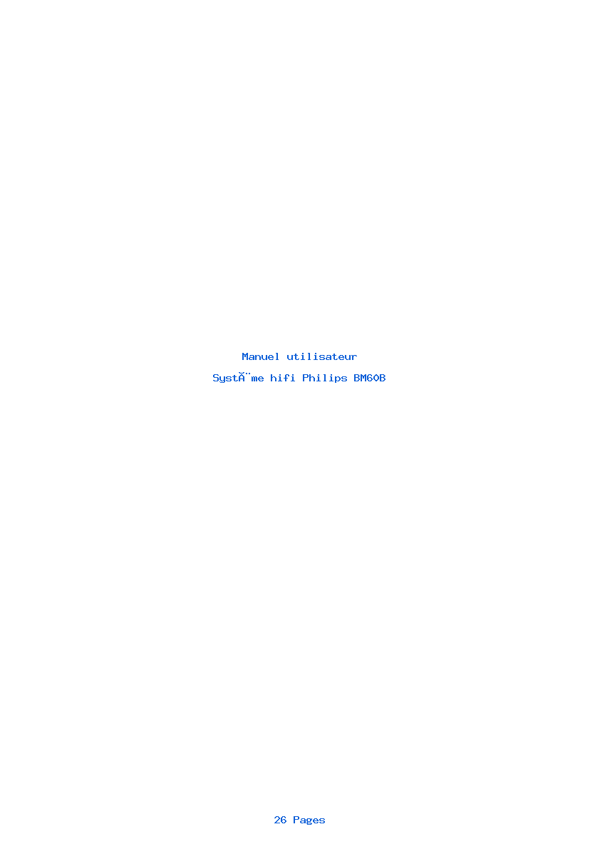 Page 1 de la notice Manuel utilisateur Philips BM60B