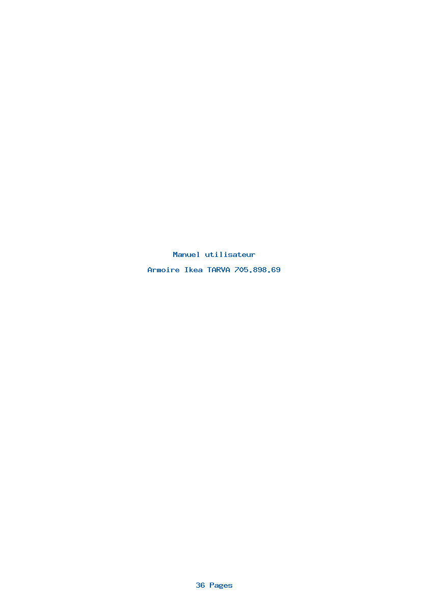 Page 1 de la notice Manuel utilisateur Ikea TARVA 705.898.69