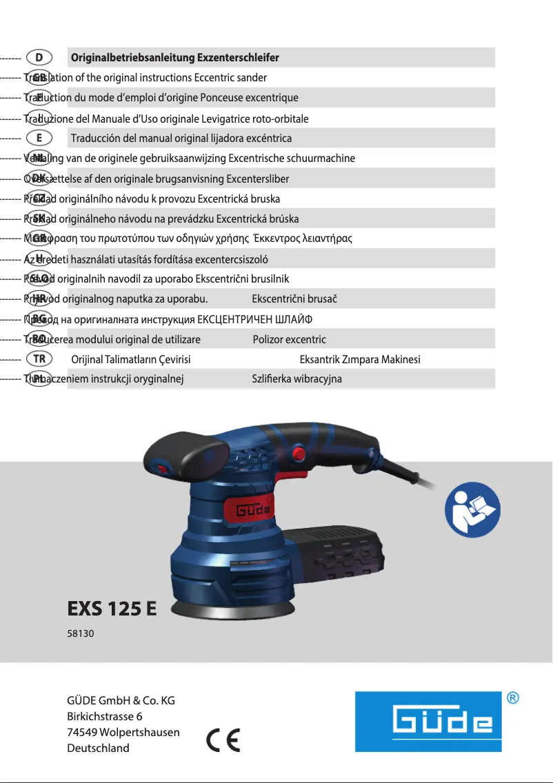 Page 1 de la notice Manuel utilisateur Güde EXS 125 E