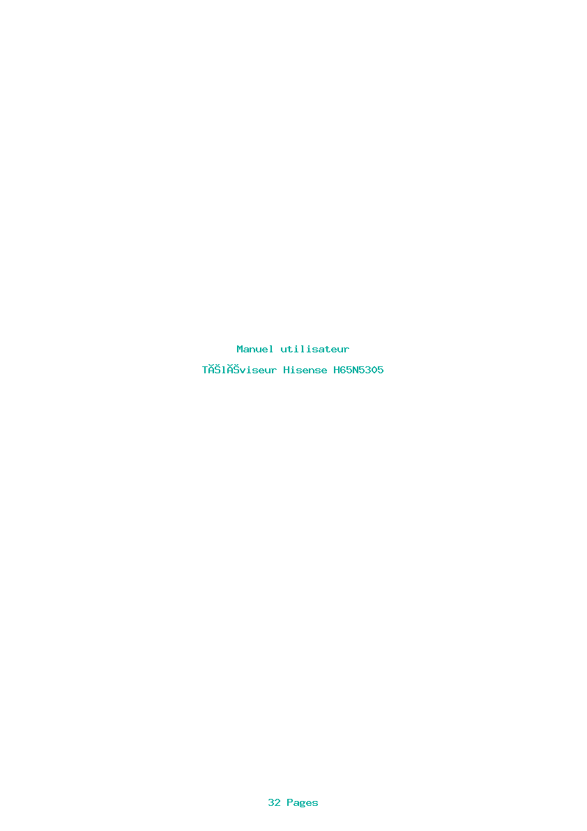 Page 1 de la notice Manuel utilisateur Hisense H65N5305