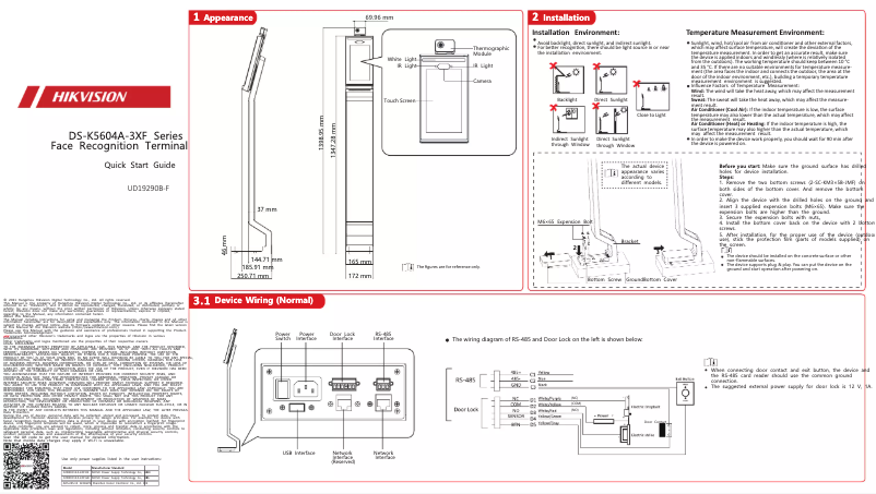 Página 1 del manual Guía de inicio rápido Hikvision DS-K5604A-3XF