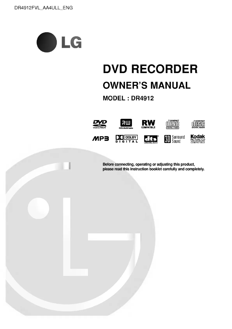 Page 1 of the manual User Manual LG DR4912FVL