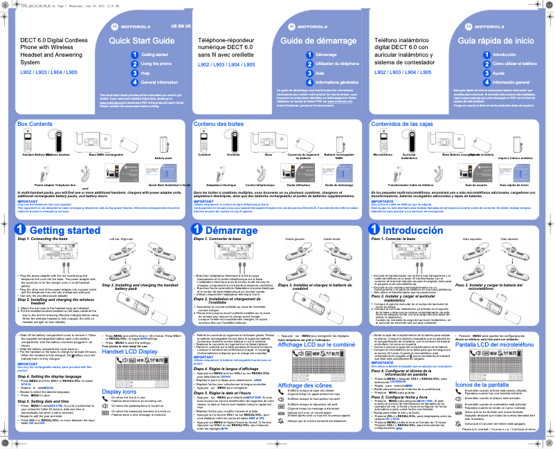 First page image of the manual for L902