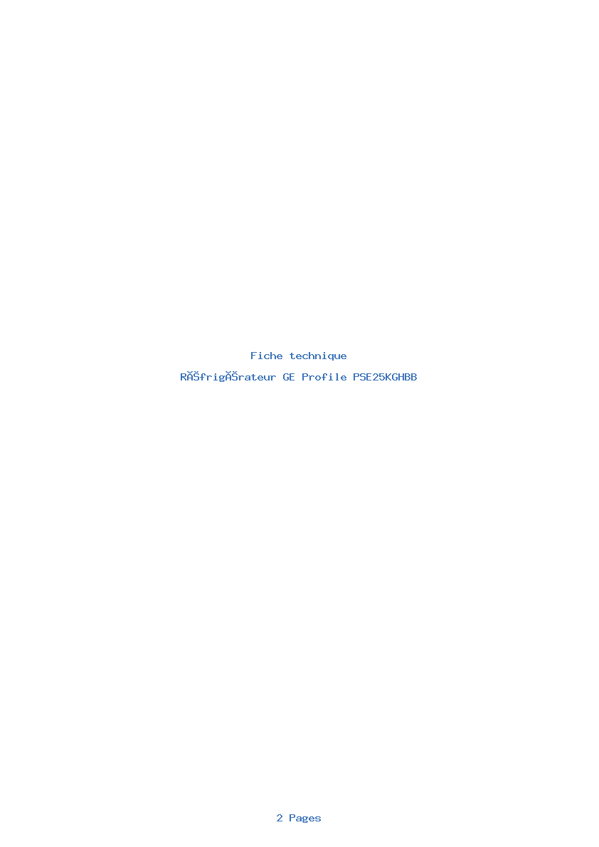 Image de la première page du manuel de l'appareil Profile PSE25KGHBB