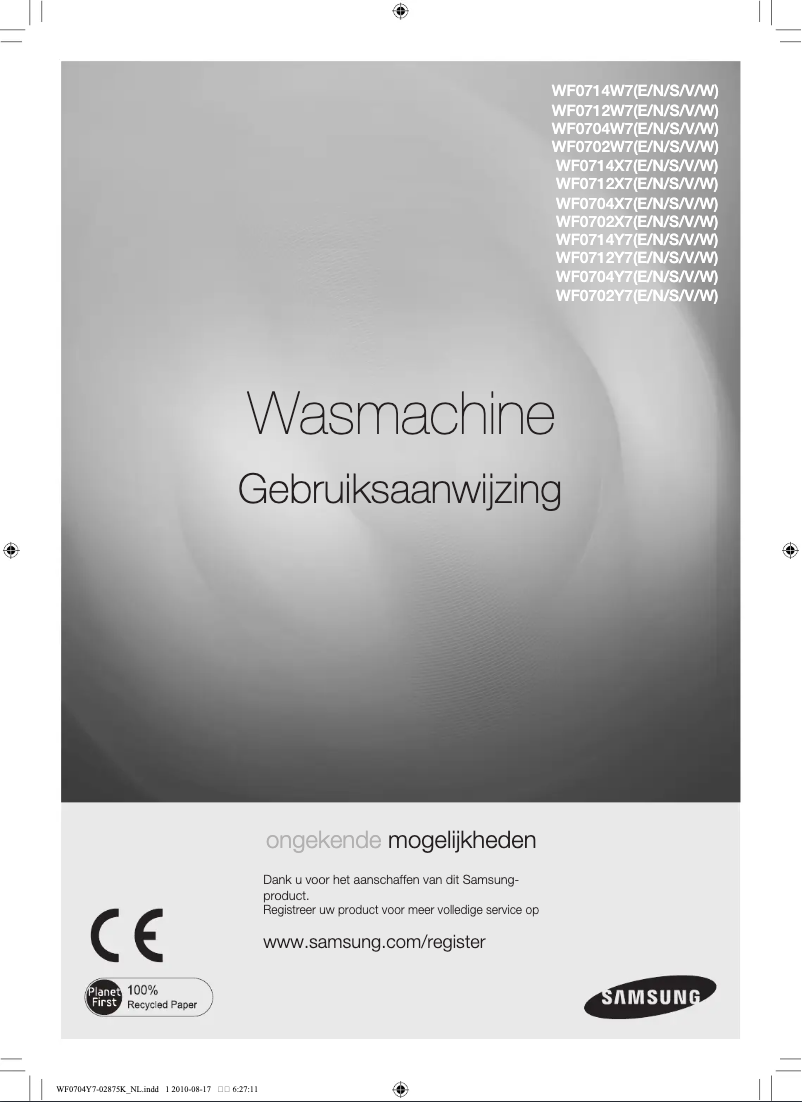 Página 1 del manual Manual de usuario Samsung WF0704X7