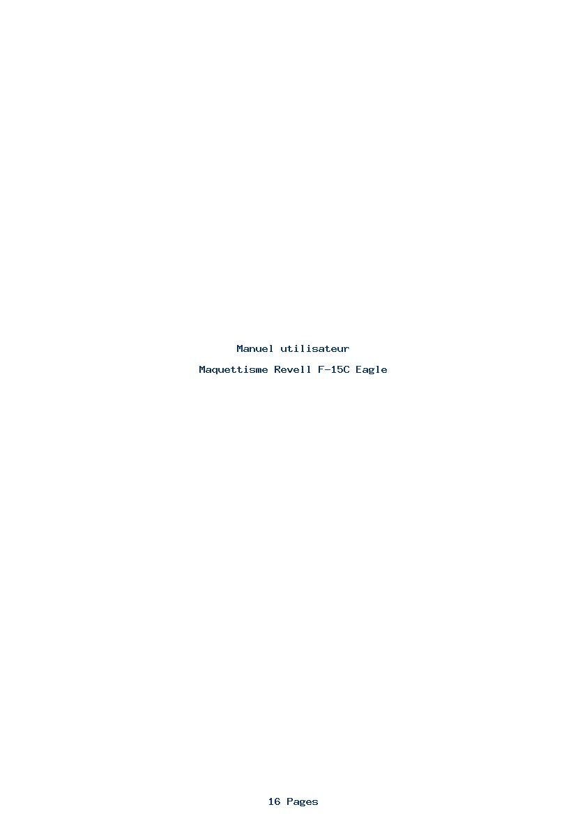 Page 1 de la notice Manuel utilisateur Revell F-15C Eagle