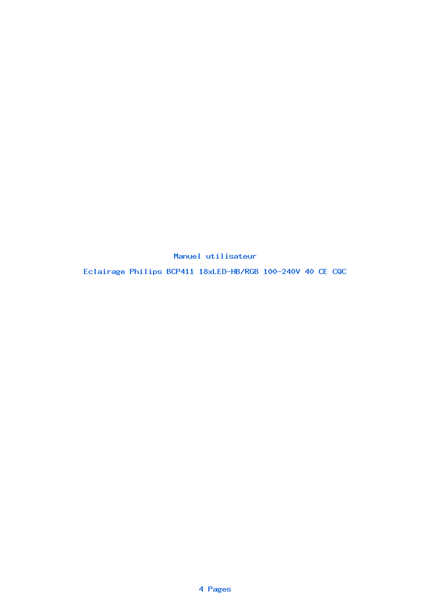 Image de la première page du manuel de l'appareil BCP411 18xLED-HB/RGB 100-240V 40 CE CQC
