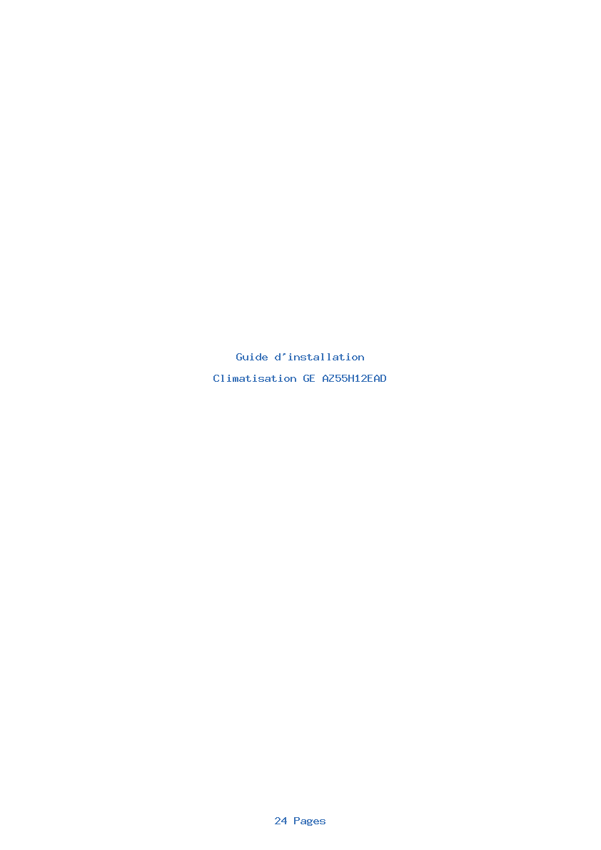 Page 1 de la notice Guide d'installation GE AZ55H12EAD