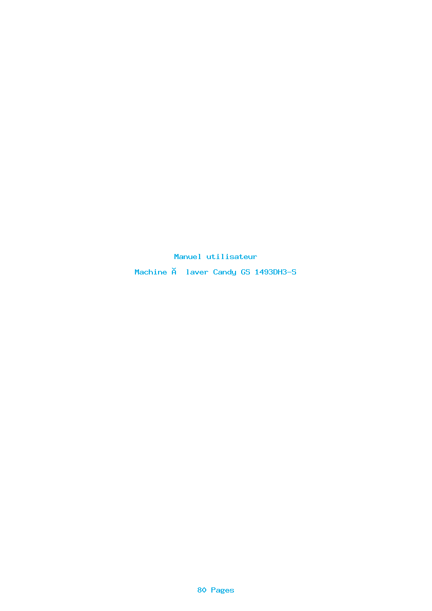 Page 1 de la notice Manuel utilisateur Candy GS 1493DH3-S