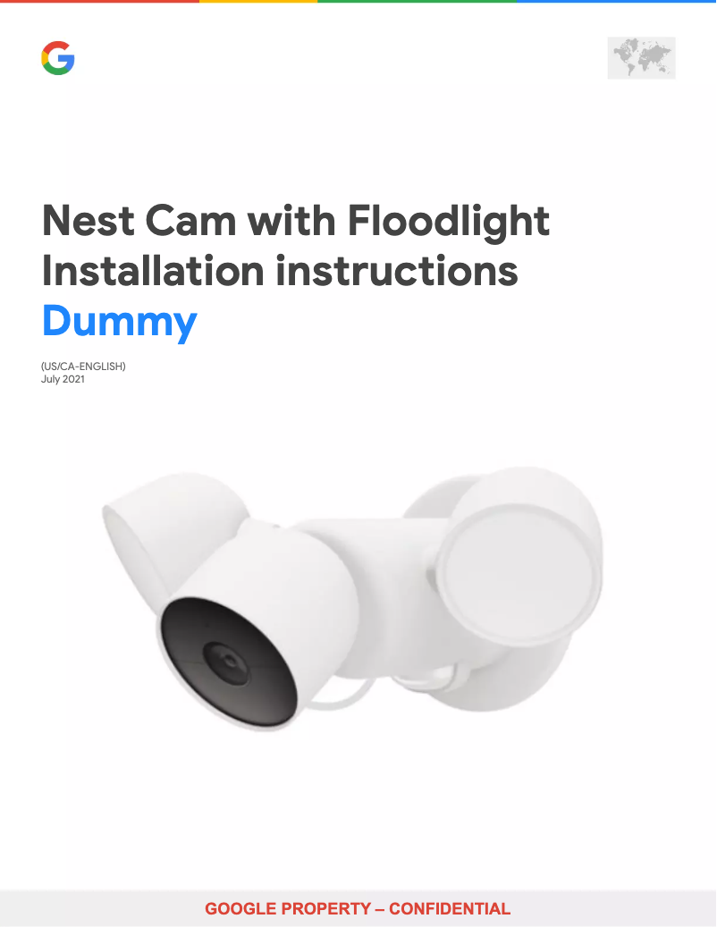 Page 1 de la notice Manuel utilisateur Google Nest Cam Floodlight