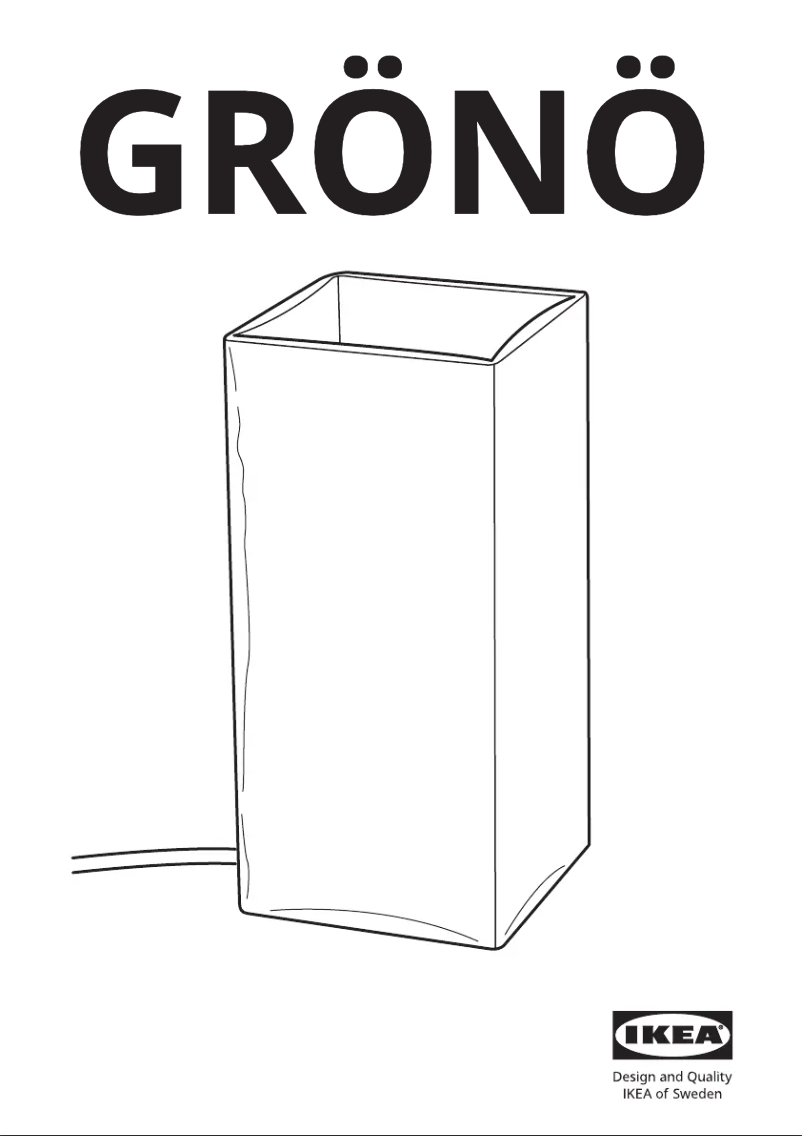 Page 1 de la notice Manuel utilisateur Ikea GRÖNÖ 103.732.21