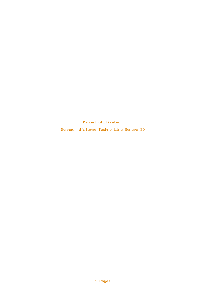 Page 1 de la notice Manuel utilisateur Techno Line Geneva SD