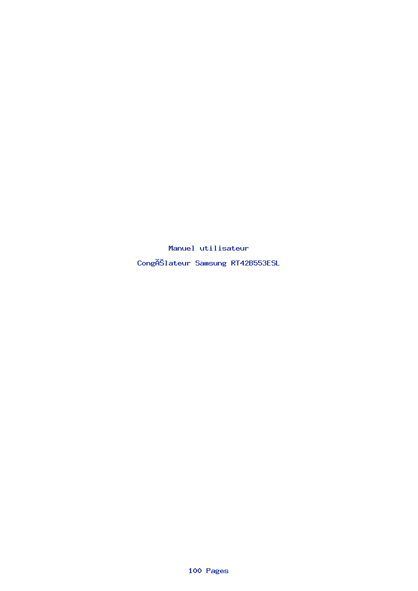 Page 1 de la notice Manuel utilisateur Samsung RT42B553ESL