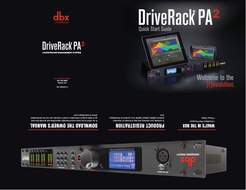 Page 1 de la notice Guide de démarrage rapide DBX DriveRack PA2