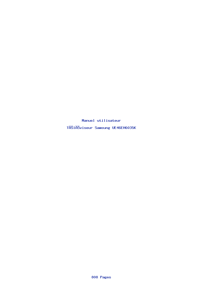 Image de la première page du manuel de l'appareil UE46EH6035K