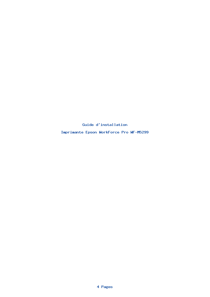 Page 1 de la notice Guide d'installation Epson WorkForce Pro WF-M5299