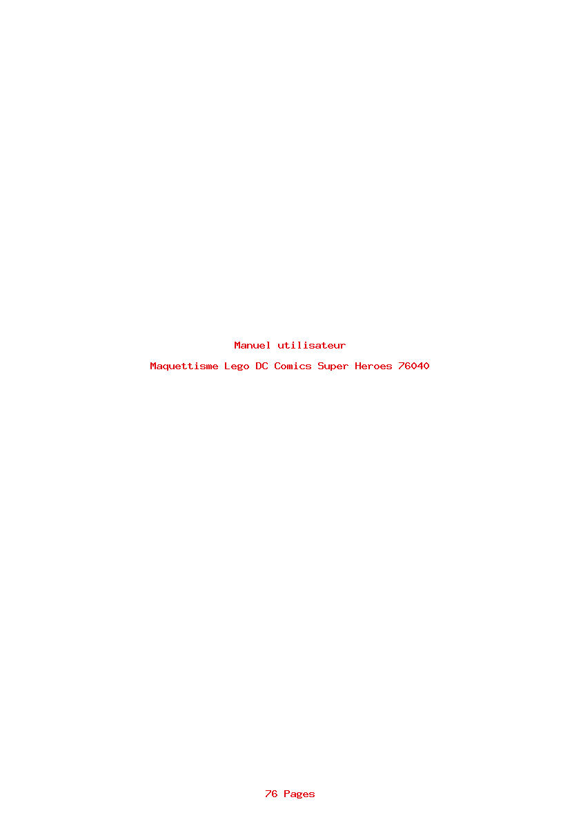 Page 1 de la notice Manuel utilisateur Lego DC Comics Super Heroes 76040
