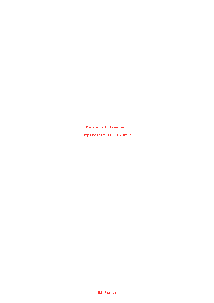 Page 1 de la notice Manuel utilisateur LG LUV350P