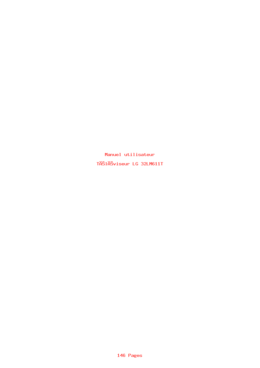 Page 1 de la notice Manuel utilisateur LG 32LM611T
