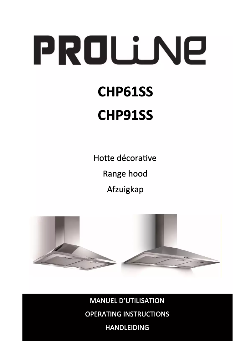 Page 1 de la notice Manuel utilisateur Proline CHP61SS