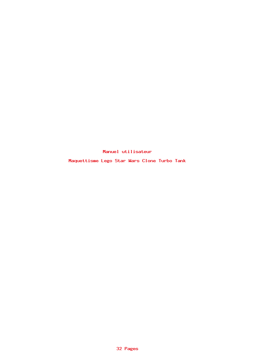 Page 1 de la notice Manuel utilisateur Lego Star Wars Clone Turbo Tank