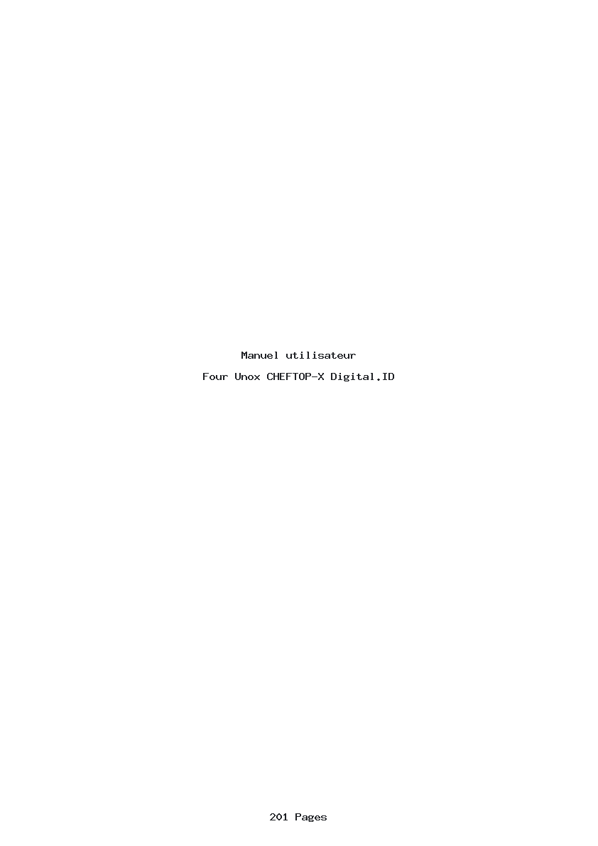 Page 1 de la notice Manuel utilisateur Unox CHEFTOP-X Digital.ID
