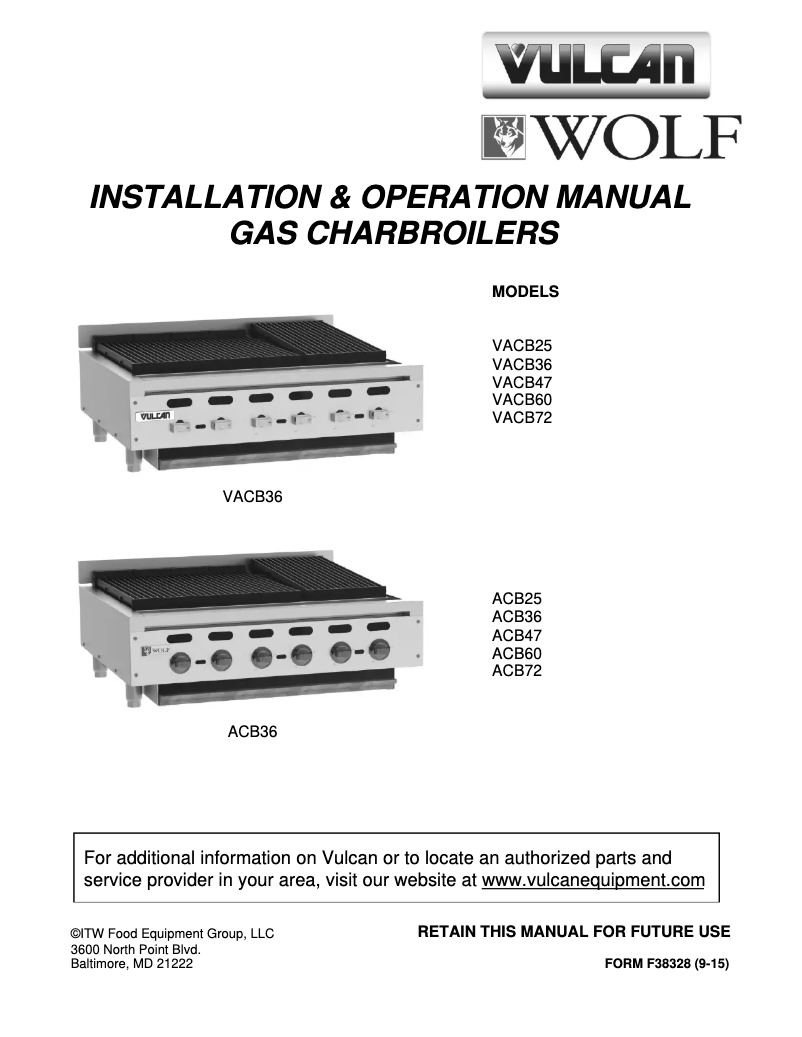 Page 1 de la notice Manuel utilisateur Wolf ACB36