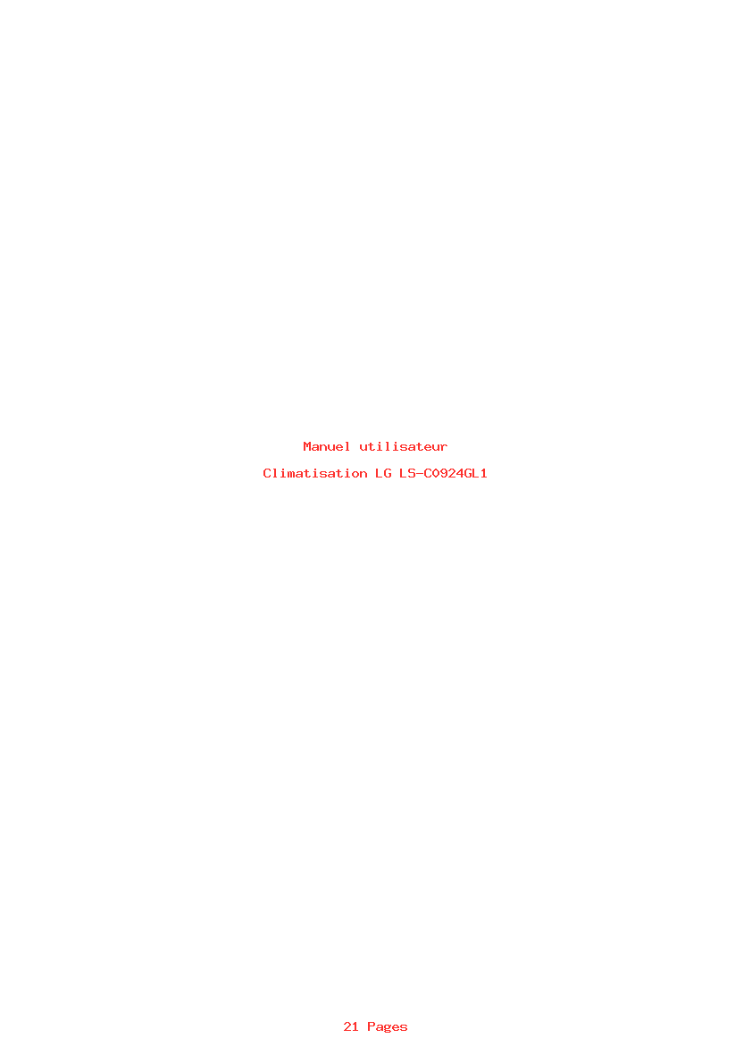 Page 1 de la notice Manuel utilisateur LG LS-C0924GL1