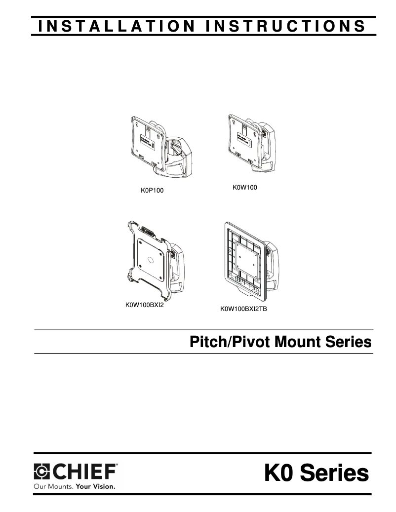 Page 1 de la notice Manuel utilisateur Chief K0W100B
