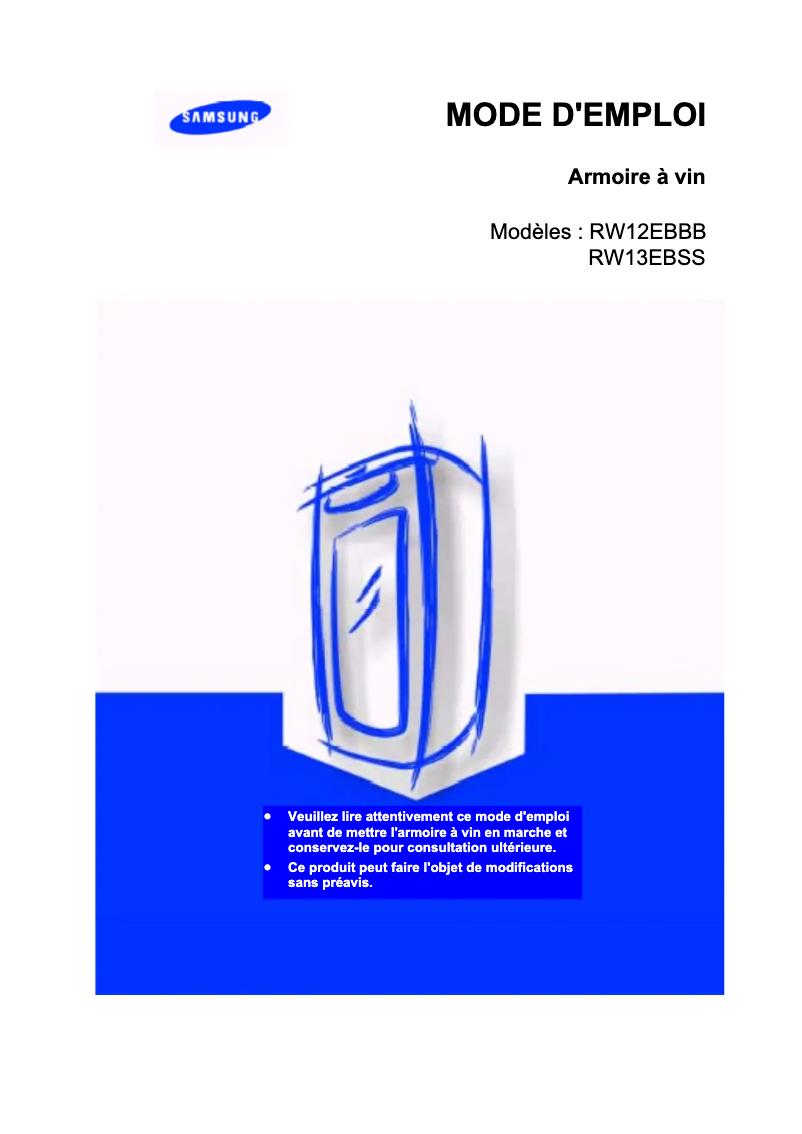 Página 1 del manual Manual de usuario Samsung RW13EBSS