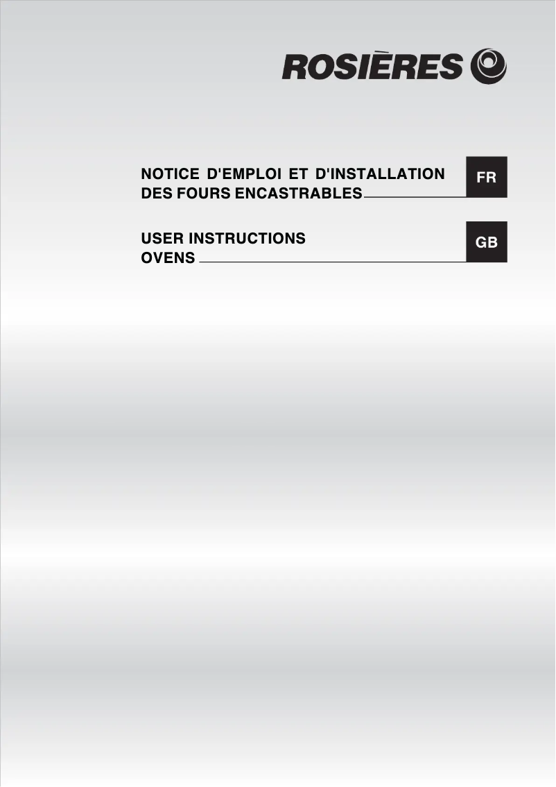 Page 1 de la notice Manuel utilisateur Rosieres RFE 6659 MRCH