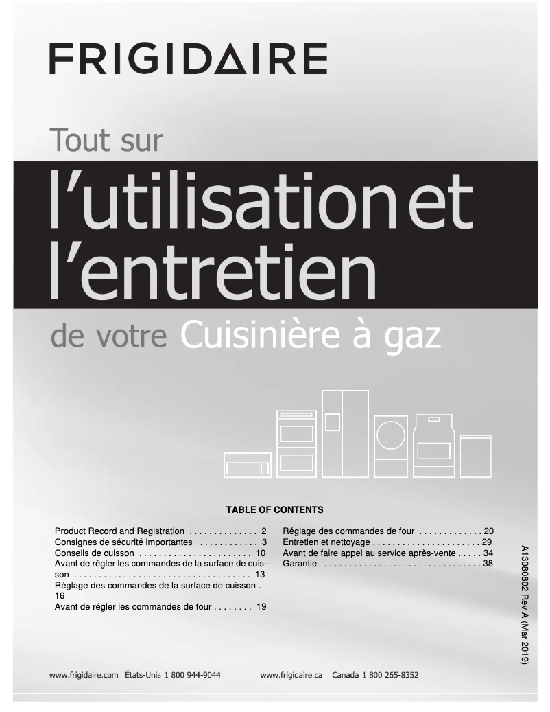 Page 1 de la notice Manuel utilisateur Frigidaire LFGH3051VF