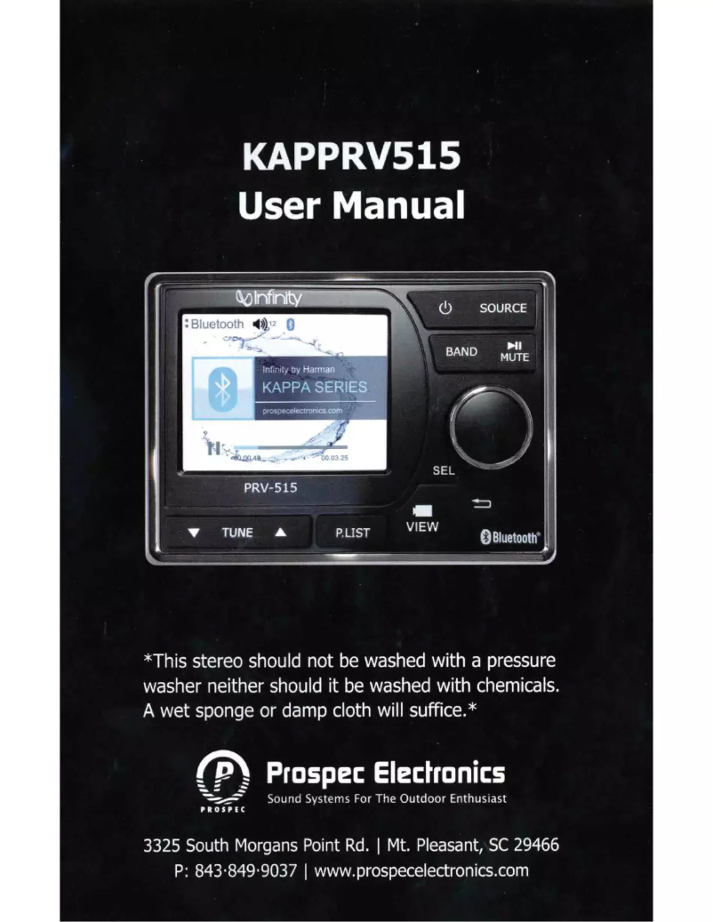 Page 1 de la notice Manuel utilisateur Infinity KAPPRV515