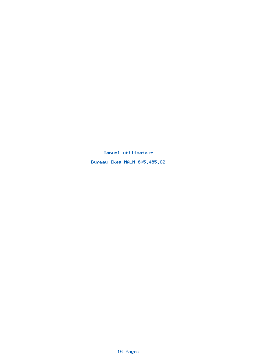 Page 1 de la notice Manuel utilisateur Ikea MALM 805.485.62