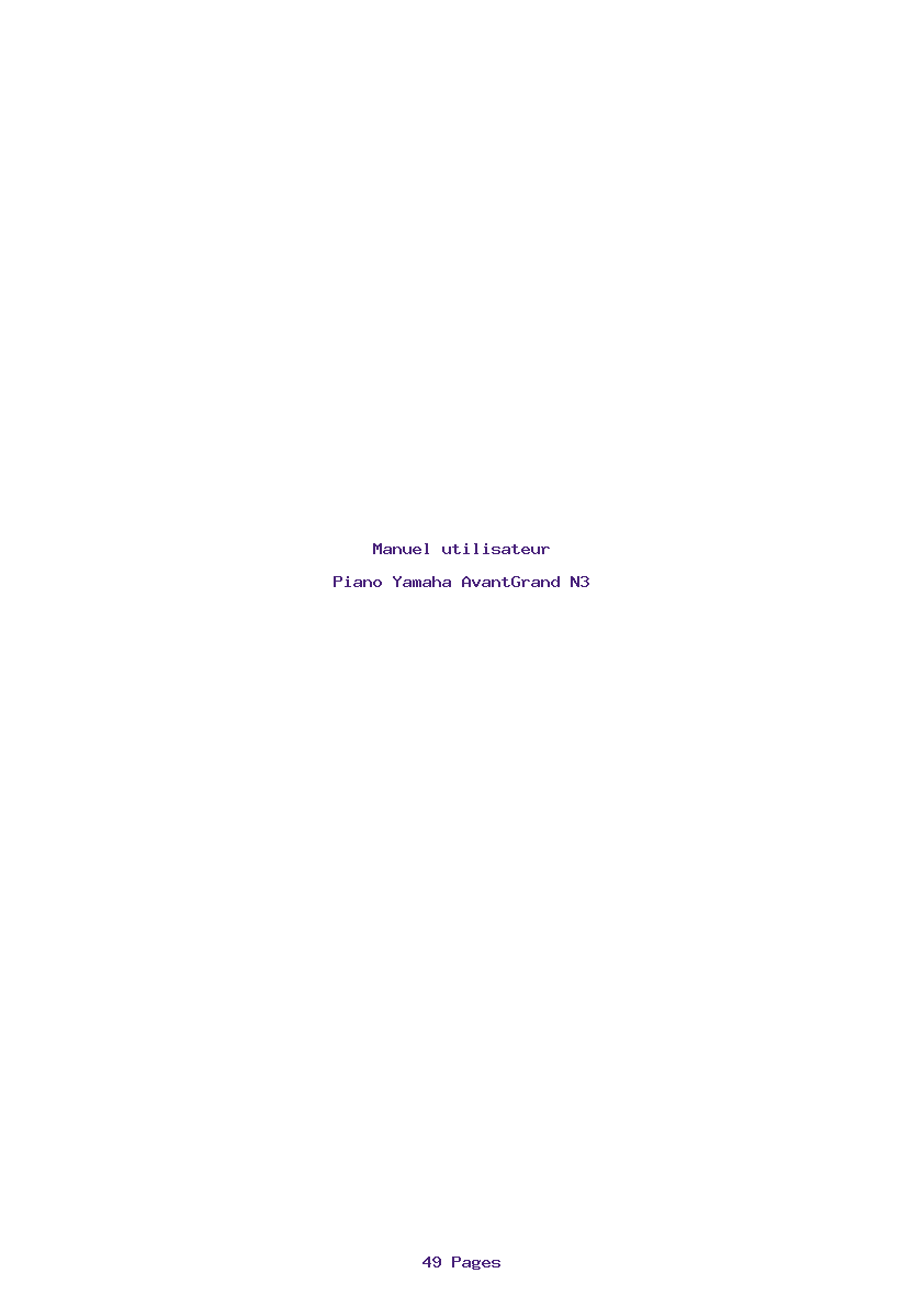 Page 1 de la notice Manuel utilisateur Yamaha AvantGrand N3