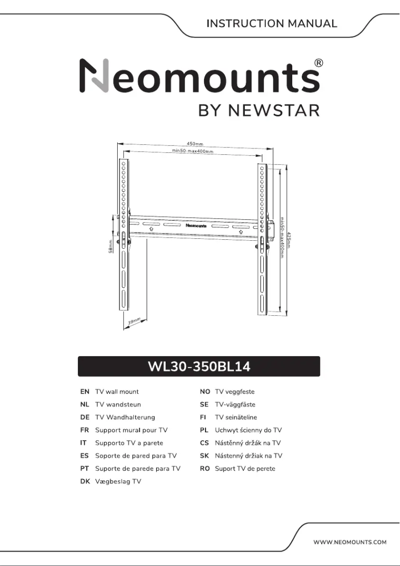 Page 1 de la notice Manuel utilisateur Newstar WL30-350BL14
