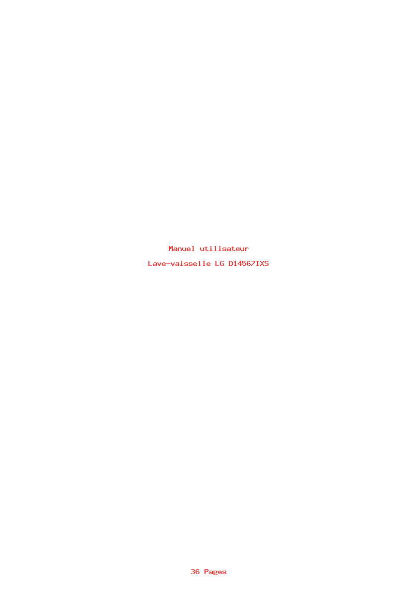 Page 1 de la notice Manuel utilisateur LG D14567IXS
