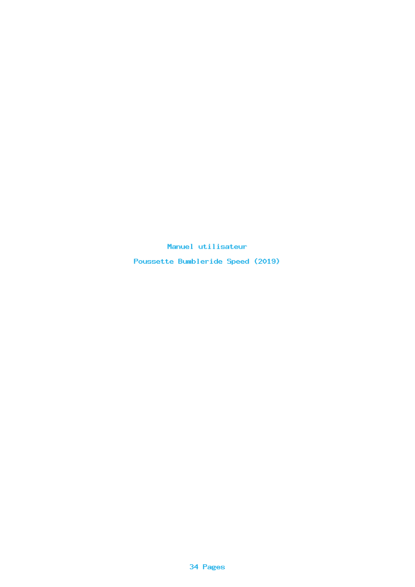 Page 1 de la notice Manuel utilisateur Bumbleride Speed (2019)