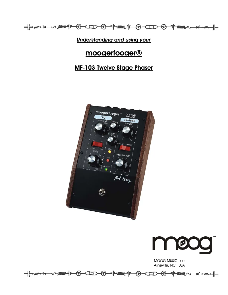 Page 1 de la notice Manuel utilisateur Moog 12-Stage Phaser MF-103