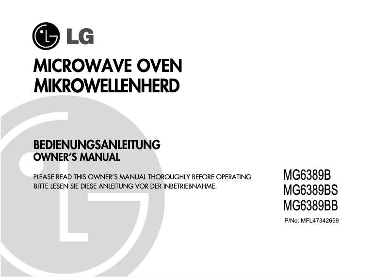 Página 1 del manual Manual de usuario LG MG6389B