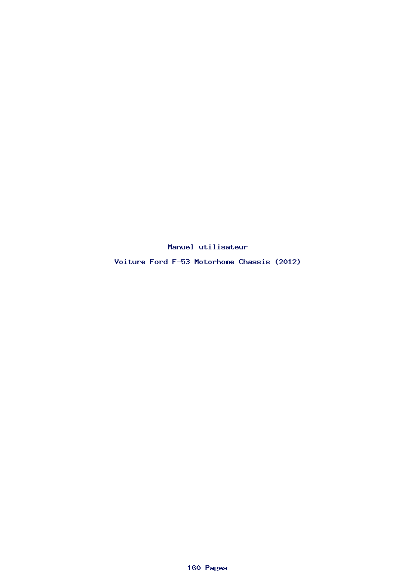 Page 1 de la notice Manuel utilisateur Ford F-53 Motorhome Chassis (2012)